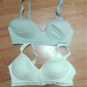 SPLENDID SOFT MOLDED CUP BRAS GRAY AND WHITE SZ LG
